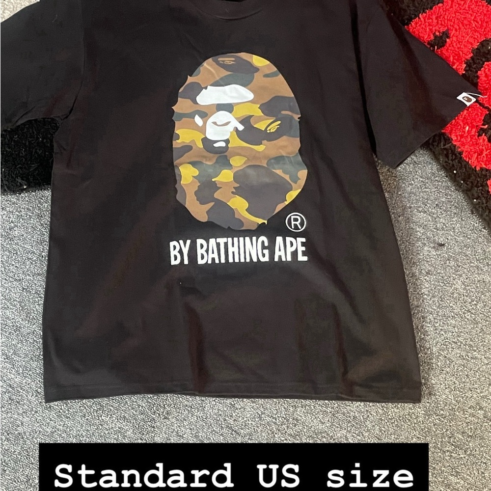 Bape Black and Camo Ape Head Tee